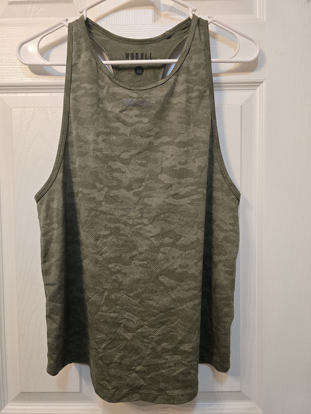 Womens NoBull Olive Camo Racerback Tank Top Medium